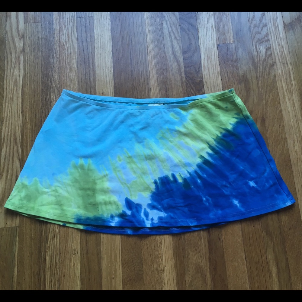 Lucky tie dye flirty swim skirt cover up